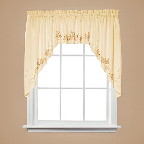 SKL Home by Saturday Knight Ltd. Seabreeze Swag Valance Pair, Sand, 57 inches x 36 inches