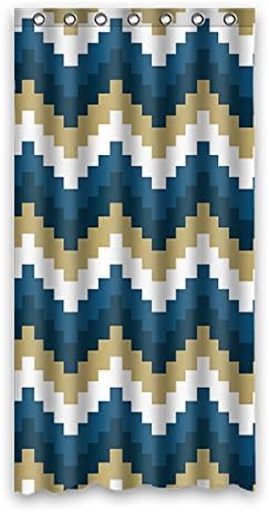 Custom retro wave pattern mosaic bathroom shower curtain, balcony Polyester waterproof curtain 90 cm x183 cm (36 "x72").