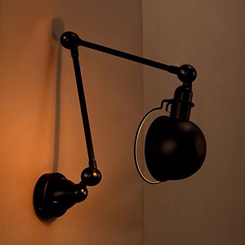 LIVY American Retro Swivel Arm Retractable Bedroom Bedside Wall Lamp Folding Industrial Wind Restaurant Light Armor Armor Double Wall Light [Energy Class A+]