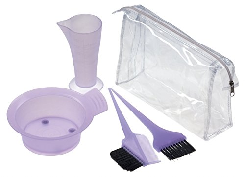 Comair Färbezubehör-Set Flieder 5-teiliges Set mit transparenter Optik