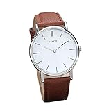 Armbanduhr, Quarz, Analog, lässige Armbanduhr, Armbanduhr, Modisch, für Herren und Damen, ultradünn, mit Gürtelschlaufe, 1 Stück