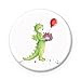 Produktbild BUTTON MATT • MIT DRACHE/DINO in GRÜN ROT • Geschenk zum Kindergeburtstag, Schulanfang, Kindergarten • Ø32mm Nadelbutton Pin Anstecker