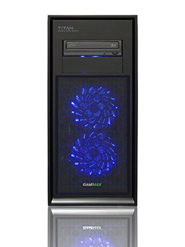 ADMI GT-1 Gaming PC: AMD Piledriver FX-8300 Eight Core 4.2GHz Turbo CPU, NVIDIA GeForce GTX 1050 Ti 4GB GDDR5 4K Graphics Card, 16GB 1600MHz DDR3 RAM, 1TB Hard Drive, 500W PSU Bronze Rated, HD Audio, USB 3.0, HDMI/4K Ultra HD Support, Game Max Titan Blue LED Gaming Case, DVDRW 24x, Pre-Installed with Windows 10