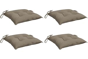 vidaXL Lot de 4 Coussins de Palette, Galette de Siège Imperméable, Coussin de Jardin, Décoration d'Extérieur Terrasse, Taupe 50x50x7 cm Tissu Oxford