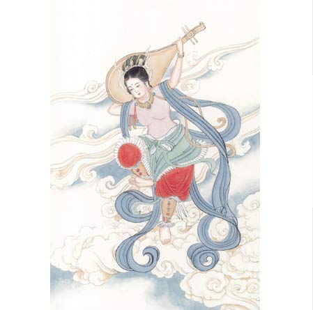 Preisvergleich Produktbild Weinleseartdekoration, die traditionellen chinesischen Segeltuchmalereien altes Budda spielt, die Platte Pipa eine