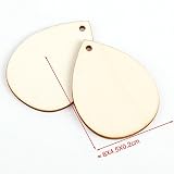 25 Wassertropfen Holz Anhänger Geschenkanhänger Namenskarte Basteln Hochzeit Party Deko Selbstgestalten - 2
