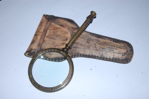 Tradicional W. Ottway Lupa de latón con funda de piel, diseño tradicional por Casanova Nauticals