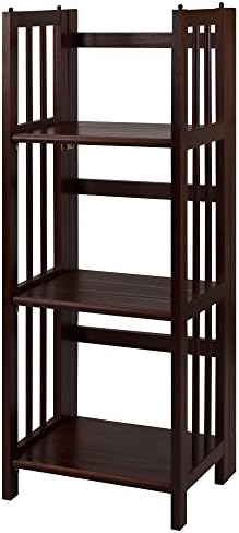 Casual Home 3-Shelf Folding Bookcase, 14-Inch Wide, Walnut