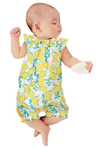 Baby Girl Newborn Summer Lemon Color Sleeveless Jumpsuit Romper