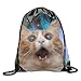 Produktbild HLKPE Men & Women Sport Gym Sack Galaxy Cat Drawstring Backpack Bag,Lightweight Drawstring Bag Sport Gym Sack Bag Backpack for Women Men