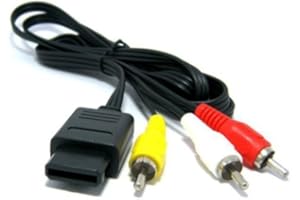 Assecure replacement composite AV TV cable lead for Super Nintendo,Gamecube,64 (Super Famicom, Snes, GC, NGC, N64)