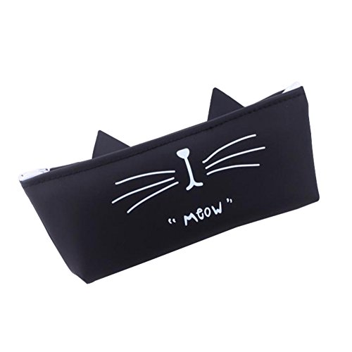 Adorable Cartoon gatos cute estuche silicona pluma almacenamiento cremallera bolsa regalo  color 3
