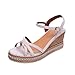Produktbild SHE.White keilabsatz Schuhe Damen Sandalen Plateau Wedge Sandalen/Sandaletten Frauen Herde Sommer Knöchel Schnalle Sommerschuhe Offener Zeh Römische Sandalen 35-40