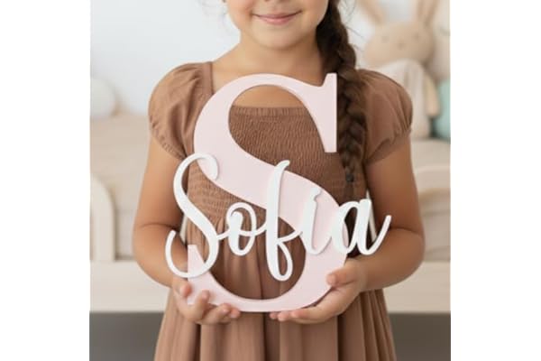 Tres Aristas Letra con Nombre decorativa personalizada para Apoyar o Colgar - Decoracion Habitación infantil, Comuniones, Cumpleaños, Bautizos - Regalos originales - Medidas y Colores a elegir