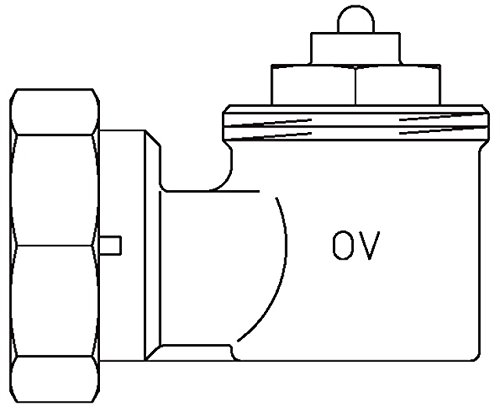 Oventrop Winkeladapter für Ventil-HK, 1 Stück, weiß, 1011450 - 2