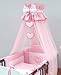 3 Piece Baby Bedding Set (To Fit Cot or Cot Bed) Embroidered - Hearts (COT 120 x 60cm, Pink)