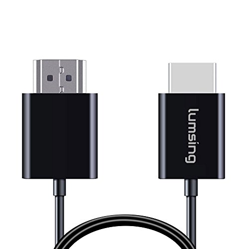 Lumsing HDMI Kabel Hochgeschwindigkeit HDMI auf HDMI Audio/Video vergoldete Kabel M/M ultra dünn 1M(Schwarz)