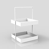 20x20 Beyaz Tezgah&uuml;st&uuml; Mutfak ve Banyo Iki Katlı Organizer