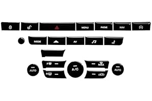 UEGVJIAS Compatible With Jaguar For XF X250 XK XKR XJ XJL X351 Black Button Sticker Car Interior Refinishing Trim Cover Dashboard Center Console(B for Climate)