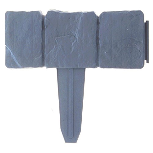 10er Set Beeteinfassung Gartenzaun Zierzaun ca. 250cm Stein-Optik Kunststoffzaun - 3