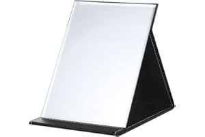 YAVO-EU Klappbar Make-up Spiegel, 25.5x18CM PU-Leder Klappspiegel Spiegel Tisch Reisen Tragbar Schminkspiegell Ideal für Reisen und den Heimgebrauch