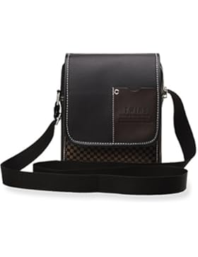 stilvolle Herren - Tasche sportliche Schultertasche schwarz - braun