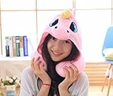 Einhorn Reisekissen, Nackenkissen, rosa, super weich,...