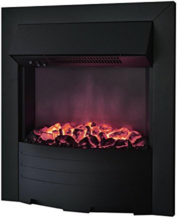 Amberglo Inset Electric Fire in Black