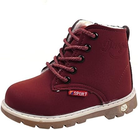 Baby Boys Girls Casual Shoes,for 1-6 Years Mosstars Children Warm Leather Sneaker Kids Casual Solid Color Boots Beige