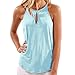 Produktbild Frauen Crop Tops, MOIKA Frauen Sleeveless Weste Gallus Solide Freizeithemd Tank Crop Top Bluse Weste (L, Hellblau)