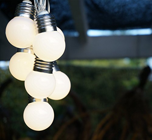 KEEDA LED Globe Lichterkette mit 20pcs Globe Birnen, 5M/16.4ft Beleuchtung Kugel,Innen und Außen Deko Glühbirne Lichterketten, Weihnachtsbeleuchtung,Außenbeleuchtung (Warmweiß) - 5