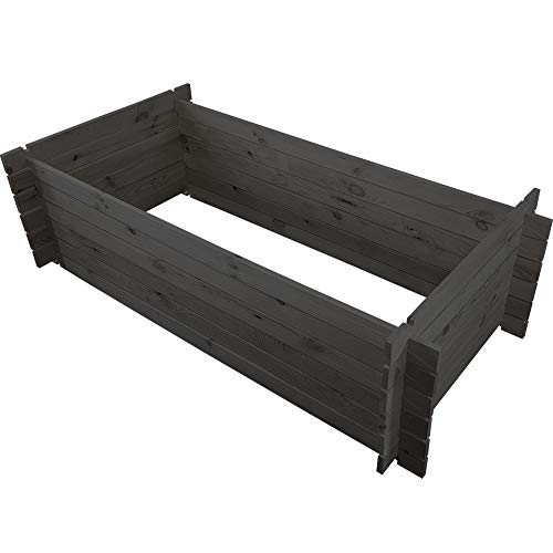 PROHEIM Holzkomposter 170 x 85 x 51 cm Anthrazit Kompostbehälter aus 100% FSC Holz Stabiler Gartenkomposter mit Stecksystem 500 Liter Fassungsvermögen