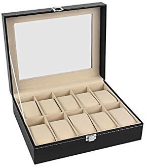 Nalmatoionme Black Elegent Watches Display Case Storage Jewelry Box Accessories
