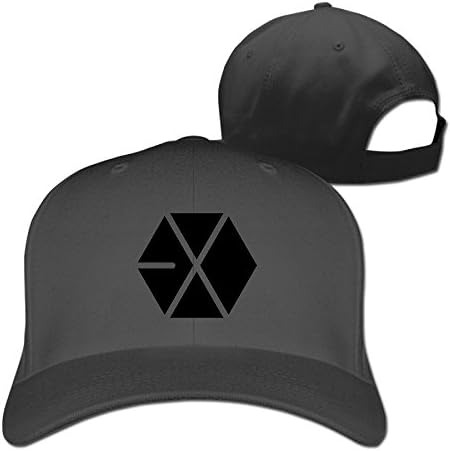 Fitty area Vintage Kpop EXO Logo Baseball Cap - Adjustable Hat - Black Black