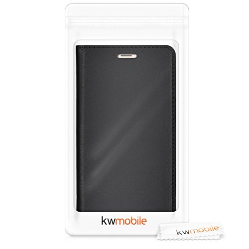kwmobile Funda para Xiaomi Redmi Note 3 - Flip cover Case para m  vil en cuero sint  tico - Estilo libro plegable en negro