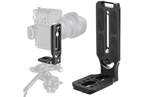 CAMOLO Quick Release L-Halterung Arca Swiss,DSLR Kamerahalterung L-Bracket Vertikale mit Schnellwechselplatte, 1/4 Zoll Schraube Arca Swiss für Manfrotto DJI Zhiyun Canon Nikon Sony Spiegellose Kamera