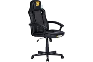 BraZen Salute PC Office Computer Racing Gaming Chair For Adults Ergonomic PU Leather Adjustable Seat with Armrest - Black - from largest British Brand