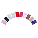 BOOLAVARD ® 12 pcs Assorted Colors Women 2-Hook 3 Rows Spacing Bra Extender Strap by Boolavard® TM.