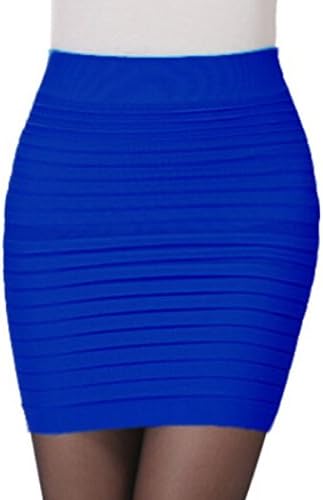 Quistal Lady Women Sexy Mini Skirt Striped Short Slimming Pencil Skirt High Waist Package Hip Short Skirts (Free Size, D)