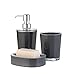 Produktbild axentia 122621 Badezimmerset Serie Marseille, 3-Teilig, Schwarz
