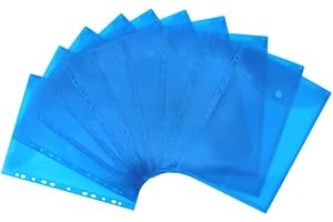 ‎HFP EXXO by HFP 35426 Prospekthülle mit Klappe und Abheftrand, 10 Stück, 310 x 235 mm, transparent blau