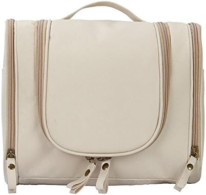Men Women Portable Multifunctional Travel Wash Makeup Bag Organizer Toiletry Bag with Hook(White)