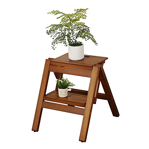 Preisvergleich Produktbild NEVY- Massivholz Niedriger Hocker Multifunktion Tragbarer Außenbereich Veränderung Schuhregal 2-stufig 2 Farben (Farbe : Brown)
