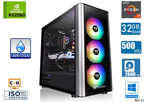- CeO Zeta V6 - PC Gaming Extreme AMD Ryzen 7 2700 8x 4.30Ghz 8-Core 16MB con Raffreddamento LIQ. | RX 2060 6GB GDDR6 | 32GB RAM DDR4 | USB 3.0 | 500GB SSD | 2TB Hard Disk | WI-FI | WIN10 PRO