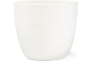 Muzhira Plant Pots, 22cm Thicken Plastic Planter with Drainage Holes, Plant Container Indoor Gardening Pot for Indoor and Outdoor Garden - White