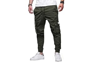 Elegancity Pantalon Cargo Hombre Pantalon Chino Jogger Pants Pantalon Cargo Elastico Hombre con 6 Enchufes S-XXL
