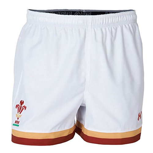 Under Armour Pays de Galles 2016/17 - Short de Rugby à Domicile Supporters - Blanc/Rouge/Or