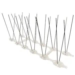 RIDDHI SIDDHI ENTERPRISE Bird Spikes with Polycarbonate Base and 304 Stainless Steel Wire - Pack of 6