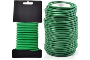 Funmo Filo Flessibile Verde per Piante,Cravatta Morbida da Giardino,egame Flessibile per Giardino, Riutilizzabile,3,5 mm x 20 m,Piante rampicanti, Fiori