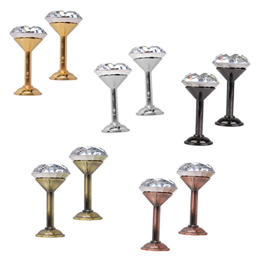 Generic Paar Diamond Design Raffhalter Gardinenhalter Vorhang Haken Tür Wand – Silber - 9